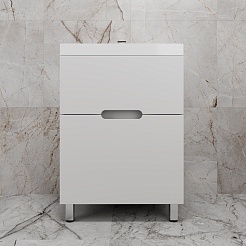 Style Line Тумба под раковину Матис 60 белая матовая – фотография-3